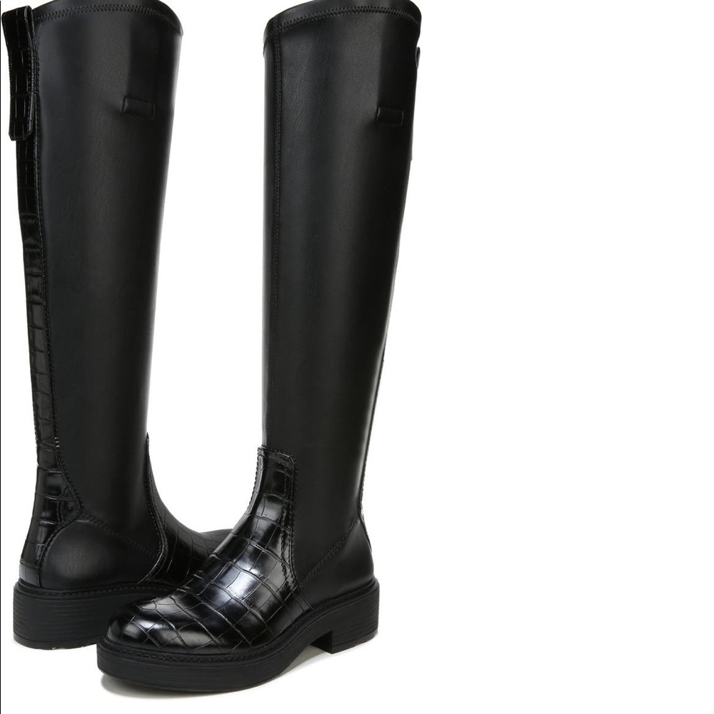 Franco Sarto Croc Leather Boots